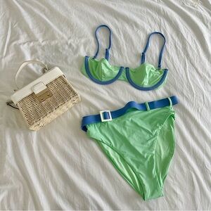 WeWoreWhat Mint Green Balconette Top Emily Bottoms Bikini Set